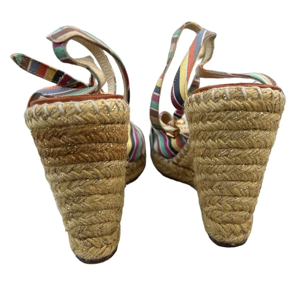 Marc Jacobs Multicolor Striped Espadrilles with Gold Accent - Picture 3 of 6